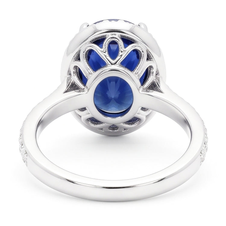 Bague De Fiançailles Gemme De Couleur Bleue