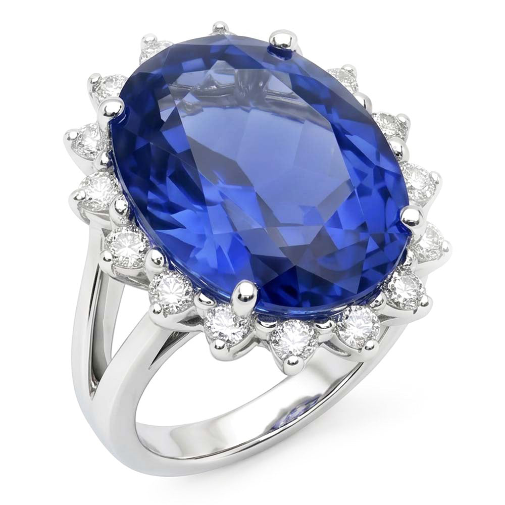 Bague De Fiançailles Gros Saphir 10 Carats