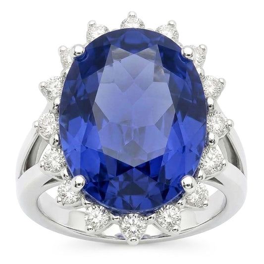Bague De Fiançailles Gros Saphir 10 Carats