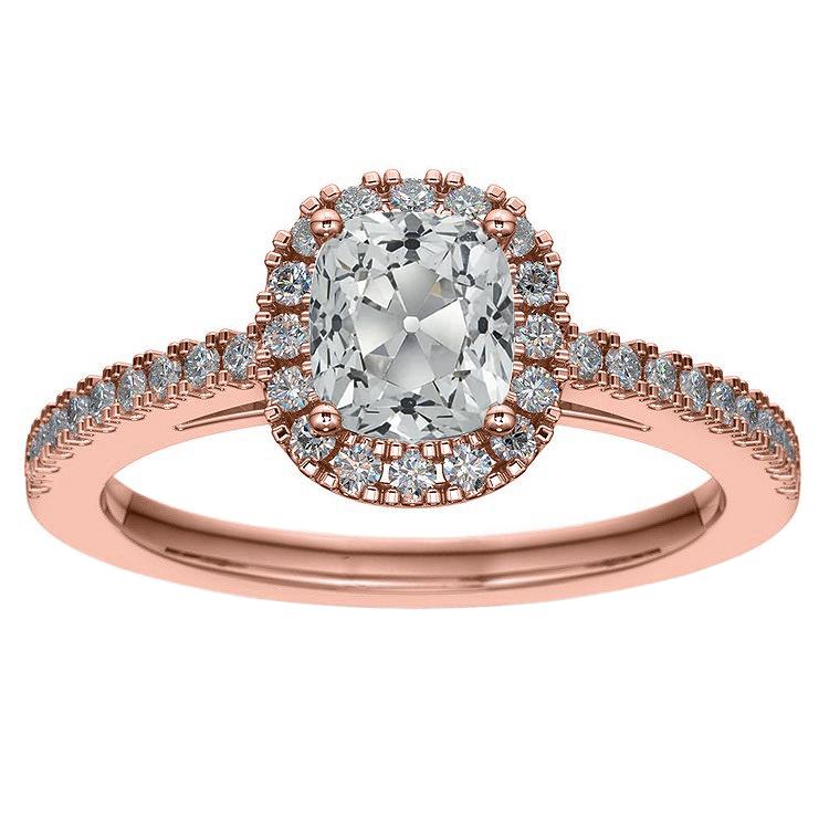 Bague De Fiançailles Halo Coussin Ancienne Mine Cut Naturel Diamonds 4.75 Carats