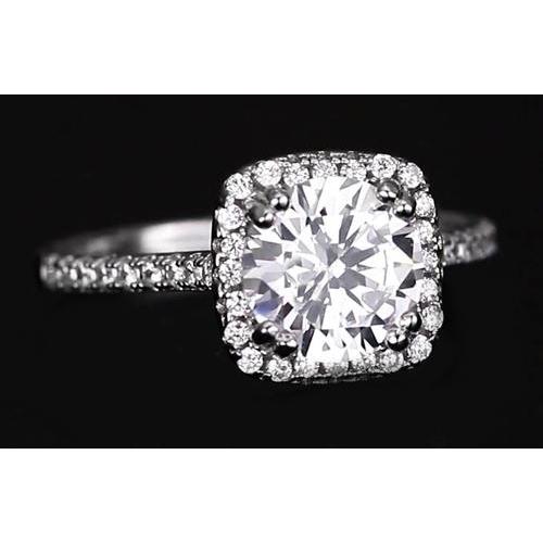 Bague De Fiançailles Halo De Naturel Diamants Ronds De 2.75 Carats