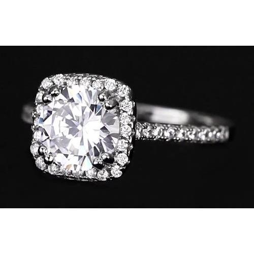 Bague De Fiançailles Halo De Naturel Diamants Ronds De 2.75 Carats