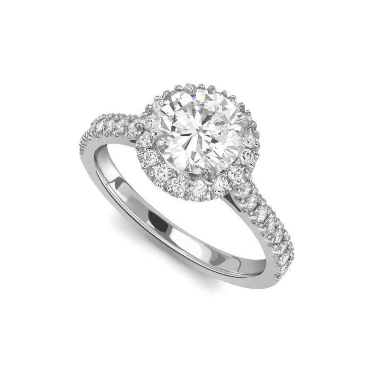 Bague De Fiançailles Halo De Naturel Diamants Ronds De 3.60 Ct