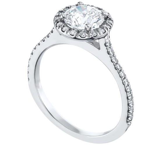 Bague De Fiançailles Halo De Réel Diamants Etincelants De 1.88 Carats En Or Blanc 14K