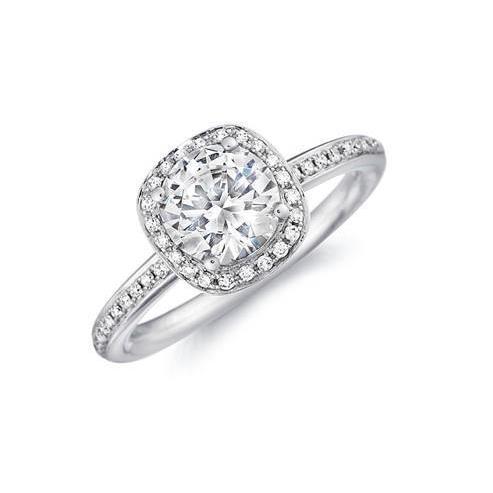 Bague De Fiançailles Halo De Réel Diamants Etincelants De 2.6 Ct En Or Blanc