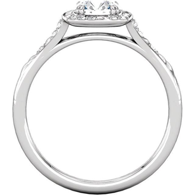 Bague De Fiançailles Halo De Réel Diamants Ronds 1.67 Carats Or Blanc 14K