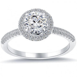 Bague De Fiançailles Halo De Réel Diamants Ronds 2.90 Carats