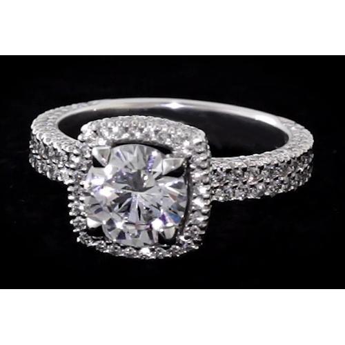 Bague De Fiançailles Halo Réel Diamant Rond 3.50 Carats