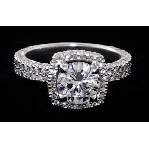 Bague De Fiançailles Halo Réel Diamant Rond 3.50 Carats