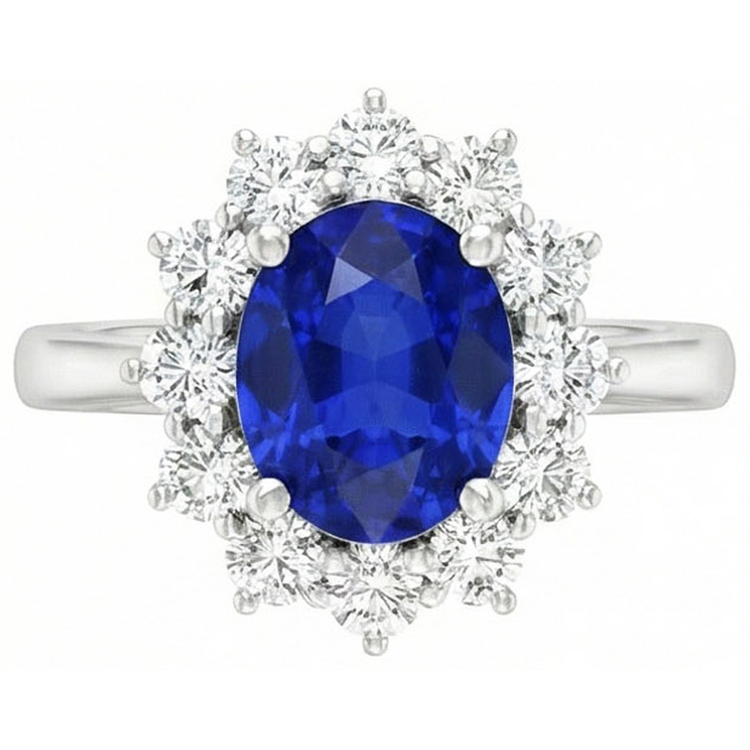 Bague De Fiançailles Halo Saphir