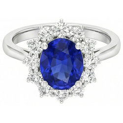 Bague De Fiançailles Halo Saphir