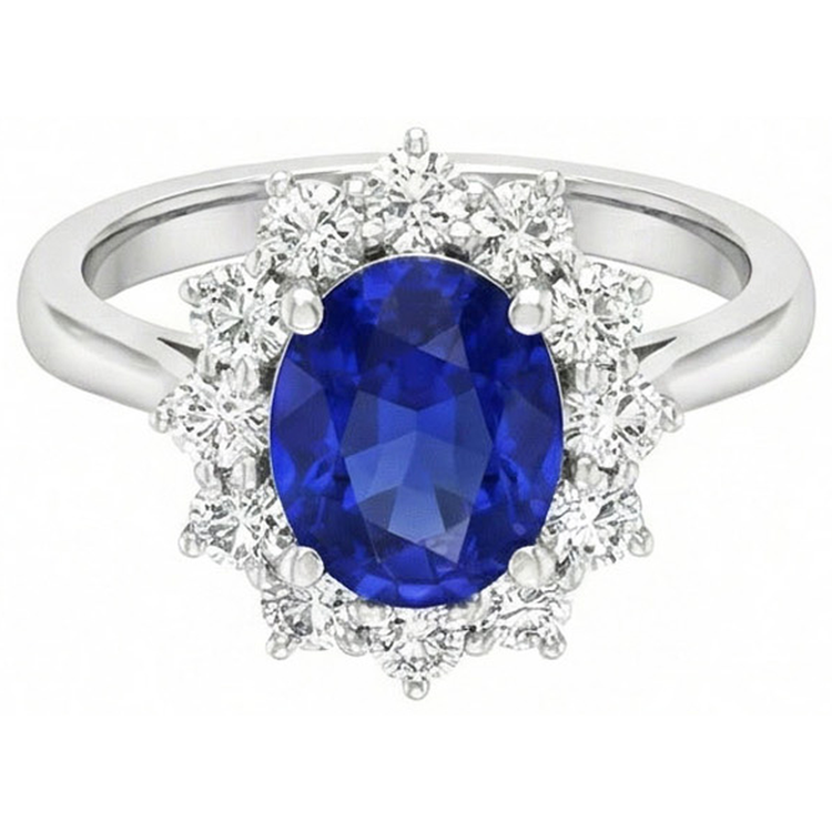 Bague De Fiançailles Halo Saphir
