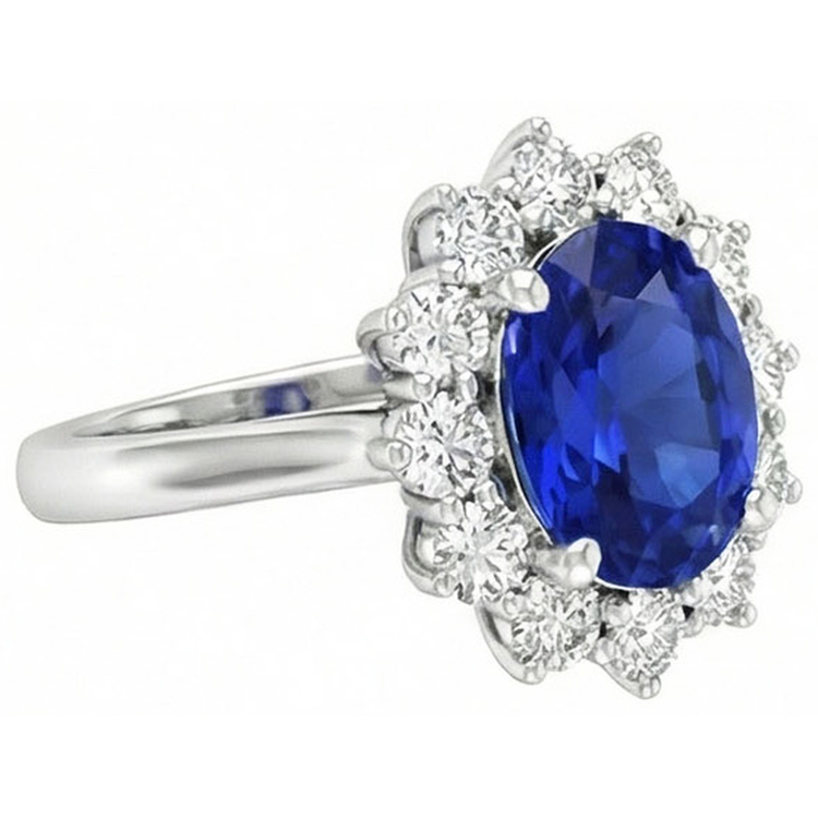 Bague De Fiançailles Halo Saphir