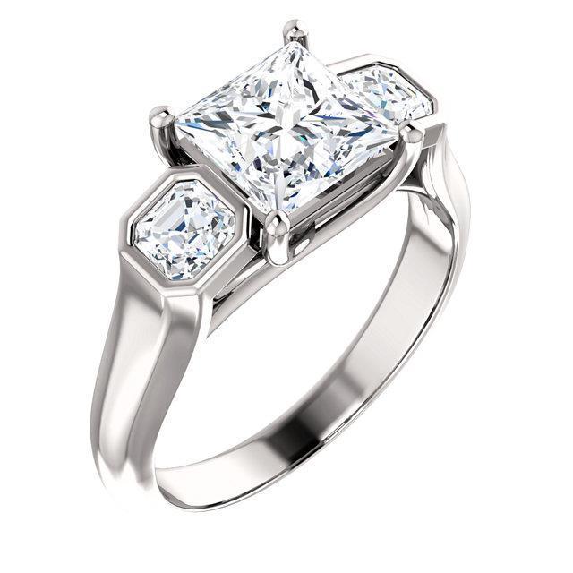 Bague De Fiançailles Naturel Diamant A Trois Pierres De 2.21 Carats