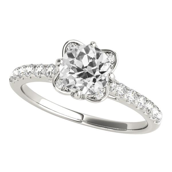 Bague De Fiançailles Naturel Diamant Rond Taille Ancienne Mine 3.50 Carats