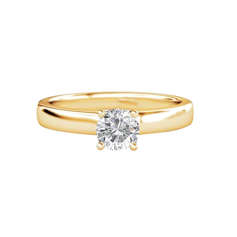 Bague De Fiançailles Naturel Diamant Scintillant Solitaire 2 Ct Or Jaune