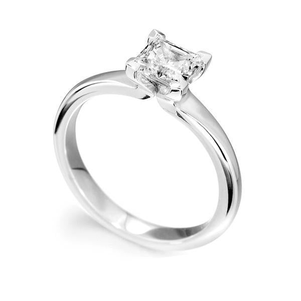 Bague De Fiançailles Naturel Diamant Solitaire 1.20 Ct Or Blanc 14K