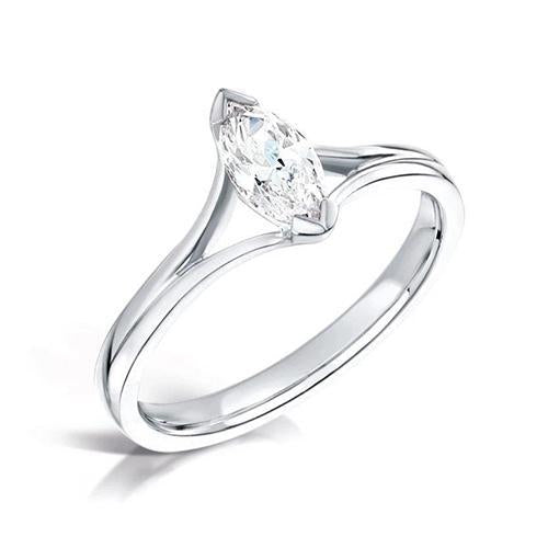 Bague De Fiançailles Naturel Diamant Solitaire Taille Marquise 1.50 Carats