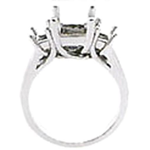 Bague De Fiançailles Naturel Diamant Taille Princesse 3 Pierres 4 Carats Or Blanc
