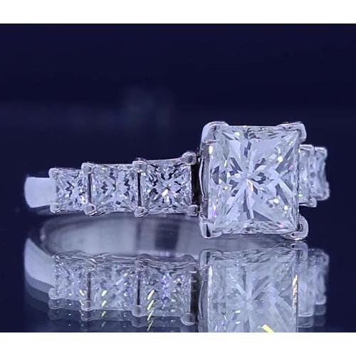 Bague De Fiançailles Naturel Diamant Taille Princesse 3.50 Carats Bijoux