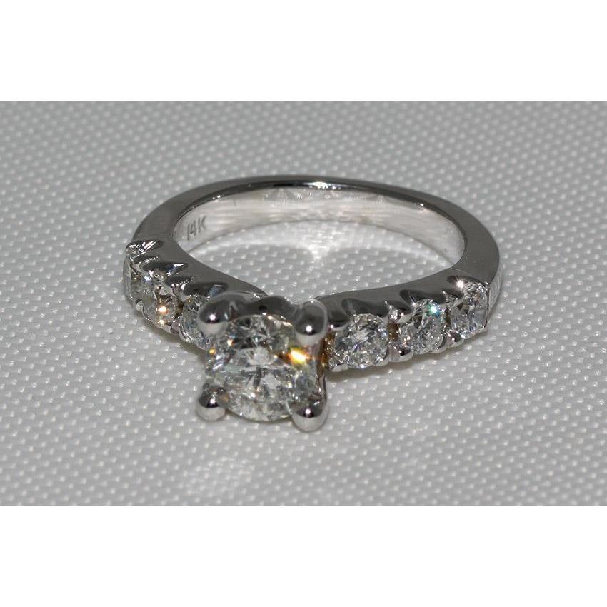 Bague De Fiançailles Naturel Diamants 1.85 Carat Or Blanc