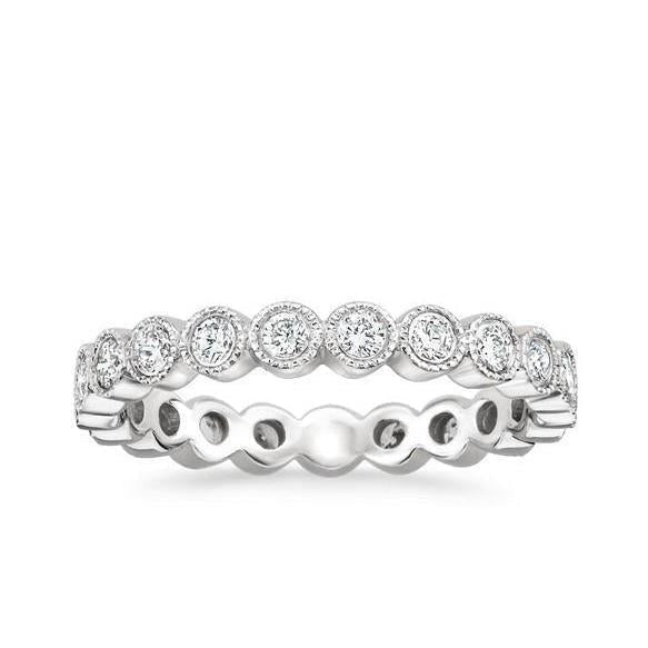 Bague De Fiançailles Pour Femme Avec Réel Diamants Ronds En Or Blanc 1.47 Ct.