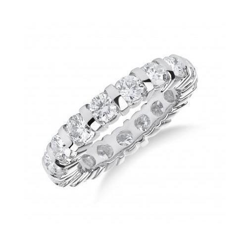 Bague De Fiançailles Pour Femme Avec Réel Diamants Taille Brillant De 2.40 Cts En Or Blanc 14K