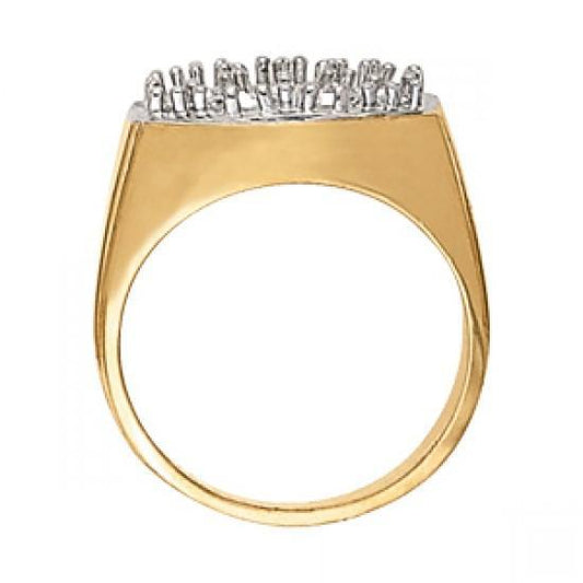 Bague De Fiançailles Pour Hommes Avec Naturel Diamants Ronds De 2.80 Carats. Or Bicolore 14K