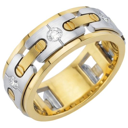 Bague De Fiançailles Pour Hommes En Réel Diamants Naturels Extraits des Mines ( et non cultivés en laboratoire ) Ronds De 0,45 Carats Bijoux Nouveau