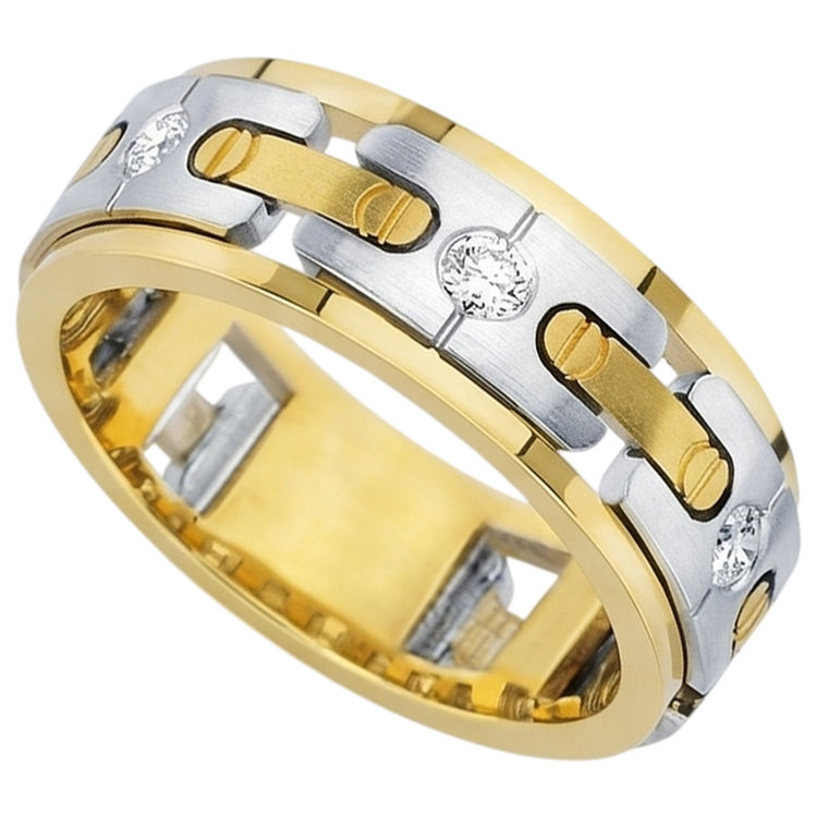 Bague De Fiançailles Pour Hommes En Réel Diamants Naturels Extraits des Mines ( et non cultivés en laboratoire ) Ronds De 0,45 Carats Bijoux Nouveau