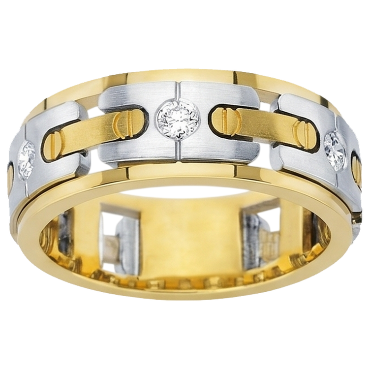 Bague De Fiançailles Pour Hommes En Réel Diamants Naturels Extraits des Mines ( et non cultivés en laboratoire ) Ronds De 0,45 Carats Bijoux Nouveau