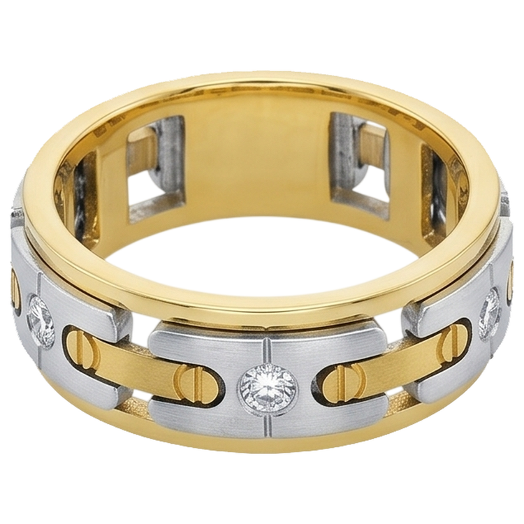 Bague De Fiançailles Pour Hommes En Réel Diamants Naturels Extraits des Mines ( et non cultivés en laboratoire ) Ronds De 0,45 Carats Bijoux Nouveau