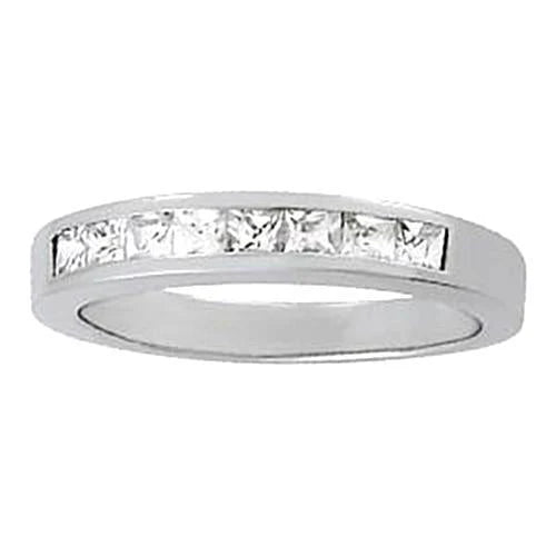 Bague De Fiançailles Princesse En Or Blanc 14K Avec 0,54 Carats De Réel Diamant