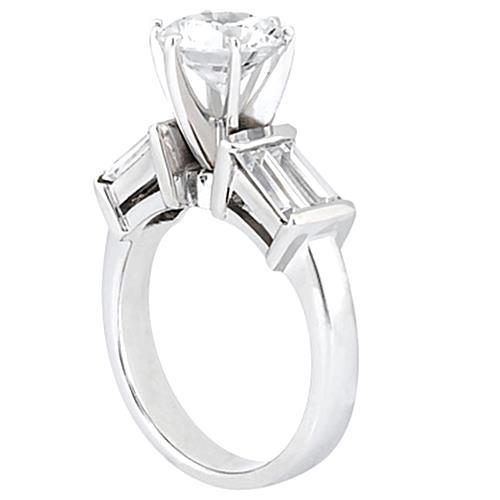 Bague De Fiançailles Réel Diamant 2.51 Carats Bijoux En Or Blanc
