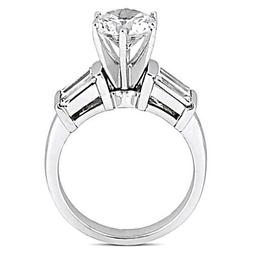 Bague De Fiançailles Réel Diamant 2.51 Carats Bijoux En Or Blanc