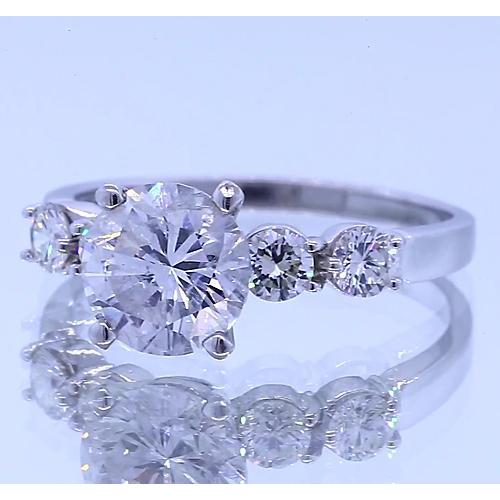 Bague De Fiançailles Réel Diamant Cinq Pierres Serti Griffes 2.25 Carats