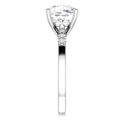 Bague De Fiançailles Réel Diamant Coussin Avec Accents 3.15 Carats Bijoux Neuf