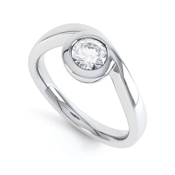 Bague De Fiançailles Réel Diamant De 1.10 Ct Sertie Clos Solitaire