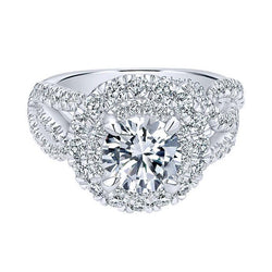 Bague De Fiançailles Réel Diamant Halo 2.25 Carats