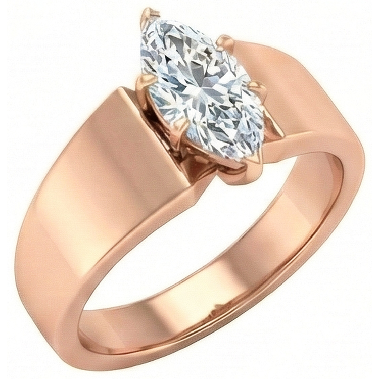 naturel marquise diamant 2carats bague angle de côté