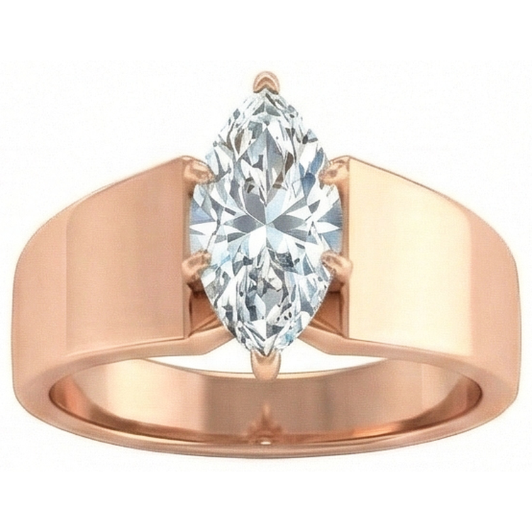 naturel marquise diamant 2carats bague détail rapproché