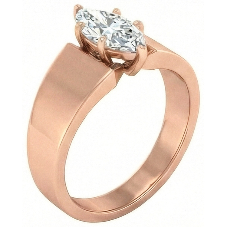 naturel marquise diamant 2carats bague vue de dessus