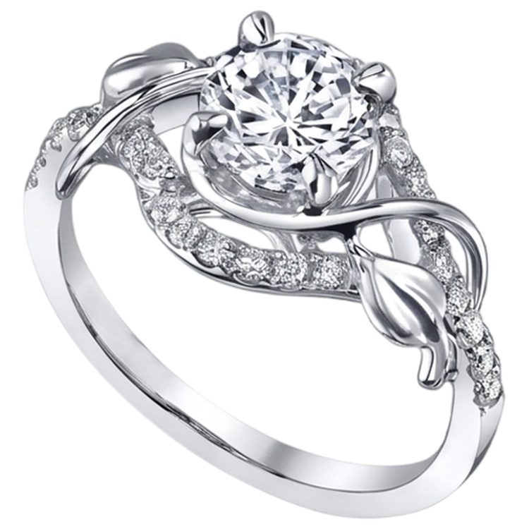 Bague De Fiançailles Réel Diamant Naturels Extraits des Mines ( et non cultivés en laboratoire ) Rond Griffes d'Aigle 1.75 Carats Or Blanc 14K