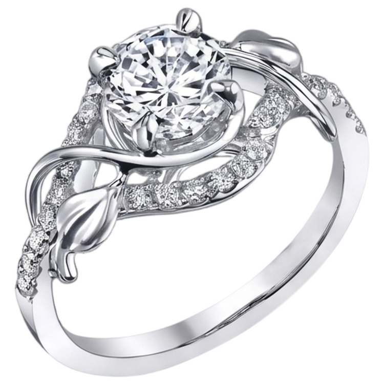 Bague De Fiançailles Réel Diamant Naturels Extraits des Mines ( et non cultivés en laboratoire ) Rond Griffes d'Aigle 1.75 Carats Or Blanc 14K