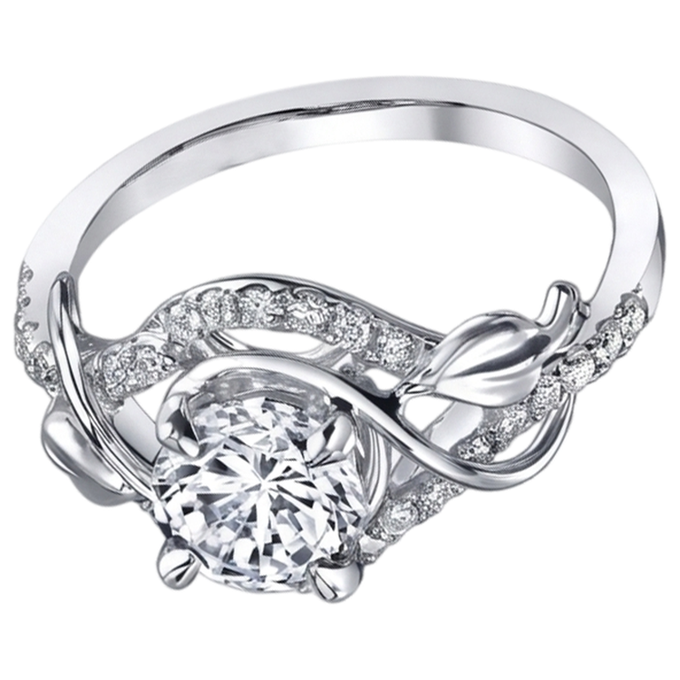 Bague De Fiançailles Réel Diamant Naturels Extraits des Mines ( et non cultivés en laboratoire ) Rond Griffes d'Aigle 1.75 Carats Or Blanc 14K