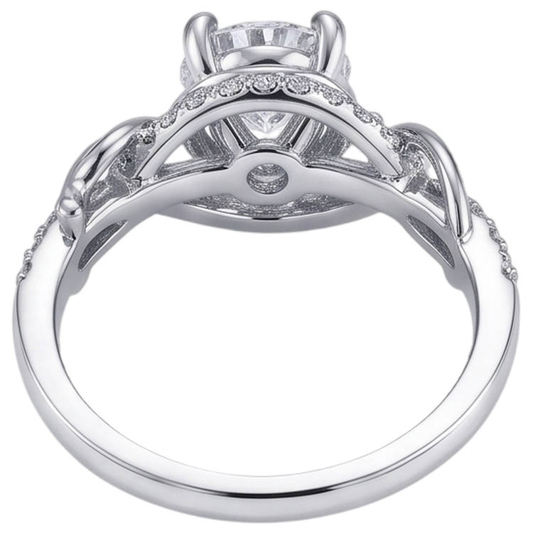 Bague De Fiançailles Réel Diamant Naturels Extraits des Mines ( et non cultivés en laboratoire ) Rond Griffes d'Aigle 1.75 Carats Or Blanc 14K