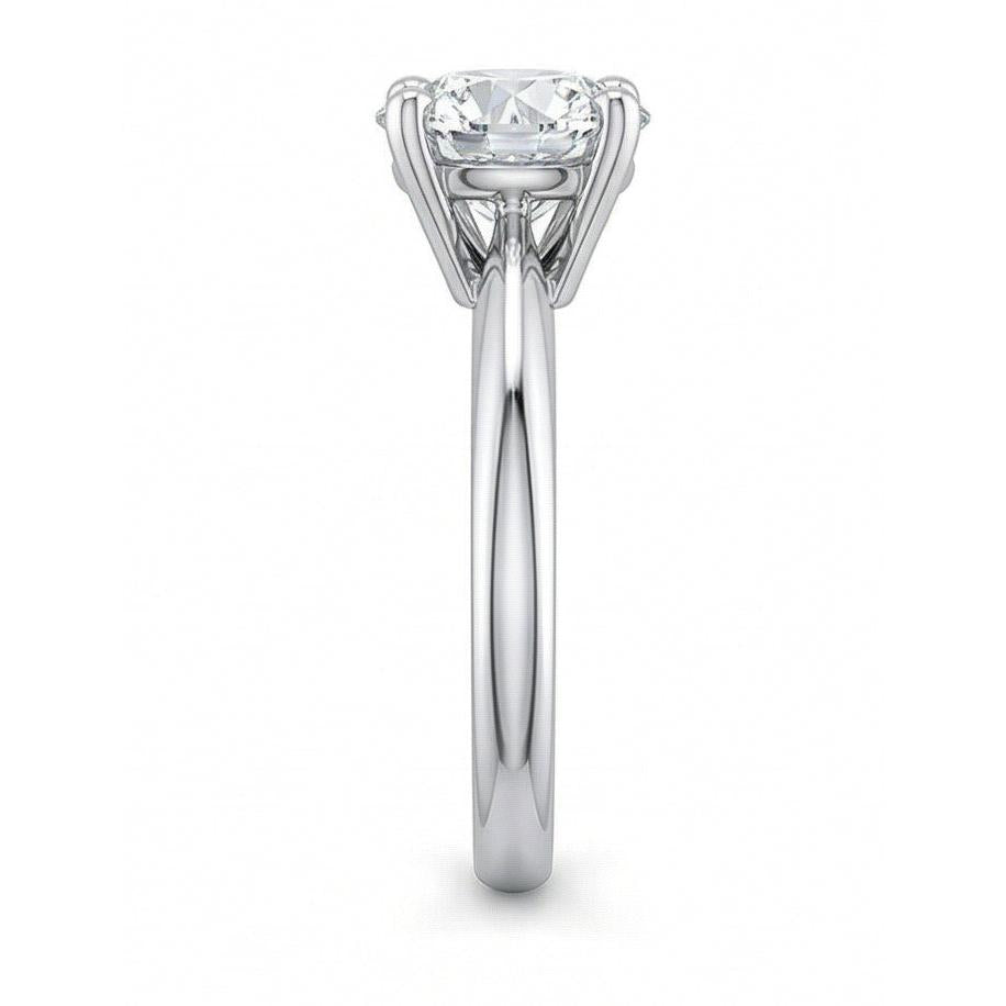 naturel round diamant 1carats bague vue de profil