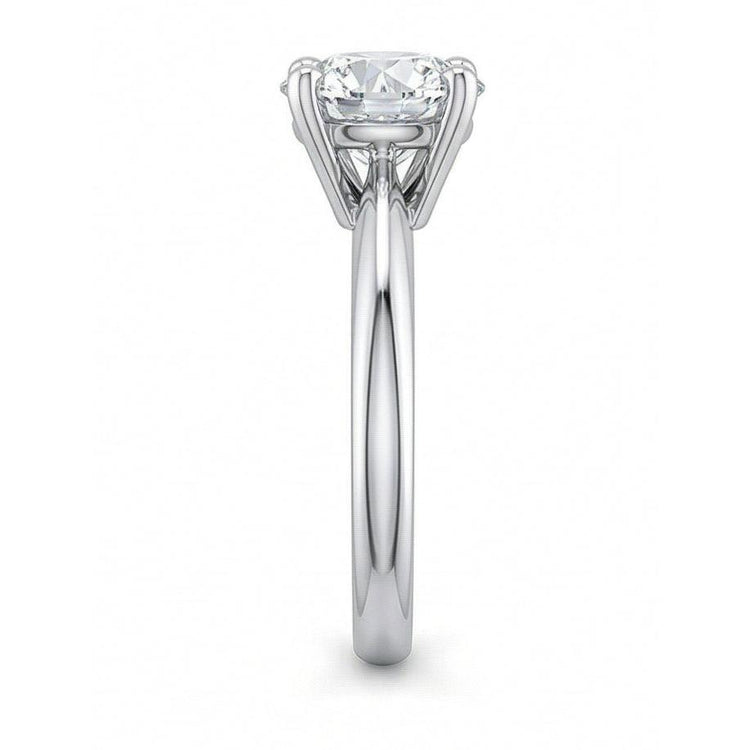 naturel round diamant 1carats bague vue de profil
