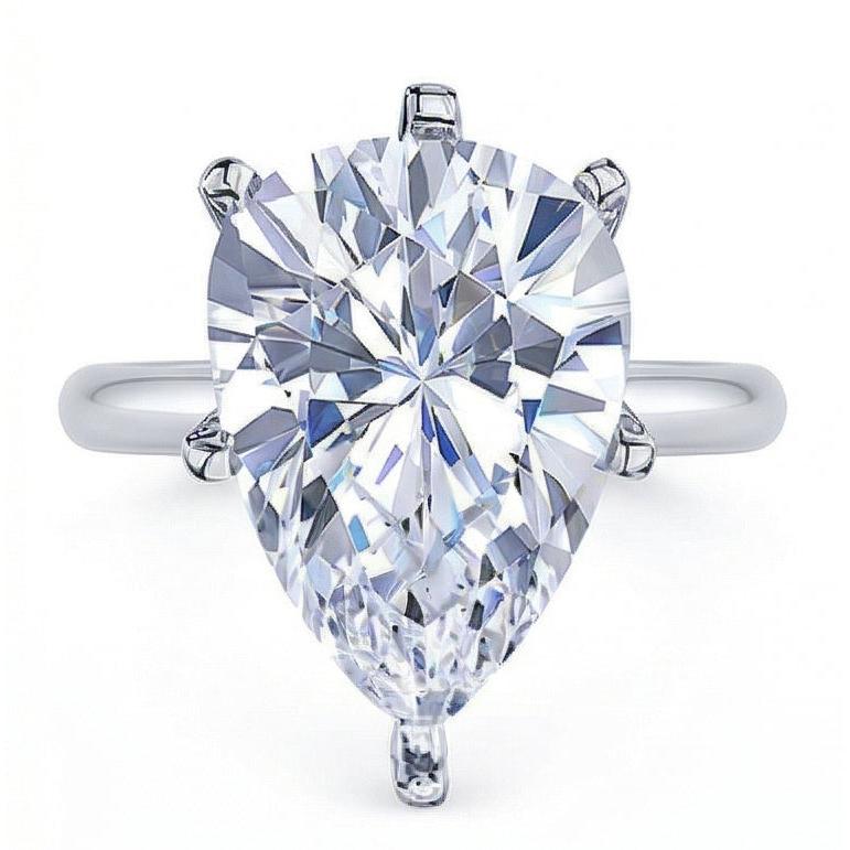 naturel pear diamant 2.50carats bague angle de côté