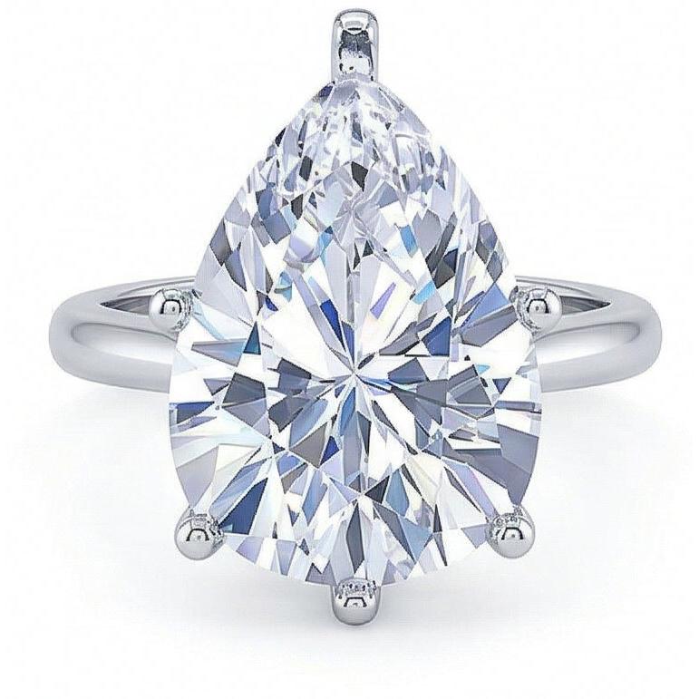 naturel pear diamant 2.50carats bague détail rapproché